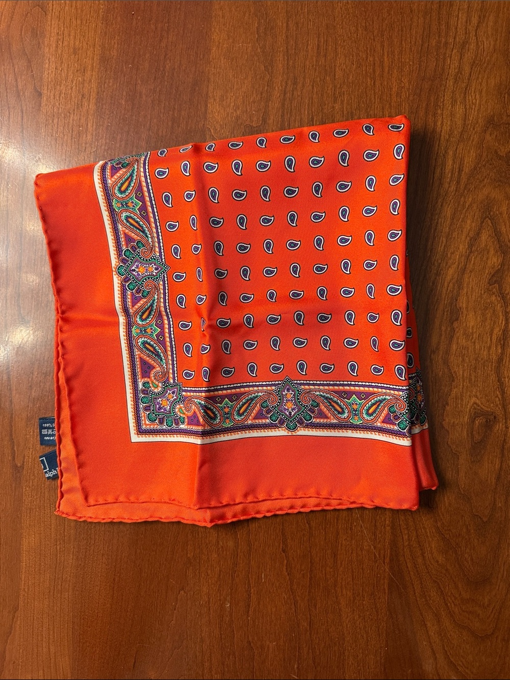 LIMITED EDITION POLO RALPH LAUREN SILK MADE IN ITALY POCKET SQUARE HANDKERCHIEF
